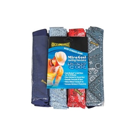 OCCUNOMIX MiraCool® Bandana Assorted Colors 100 Pack, 940B100-ASST 940B100-ASST